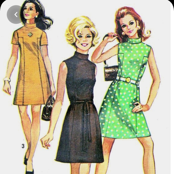 Pop England  Retro Blue Embroidered Mini Dress - Picture 7 of 7